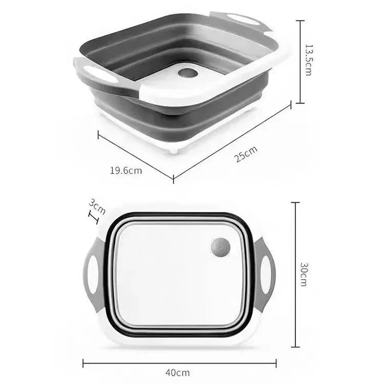 Kitchen Multifunction Collapsible Foldable Plastic Cutting Board Portable 3 in 1