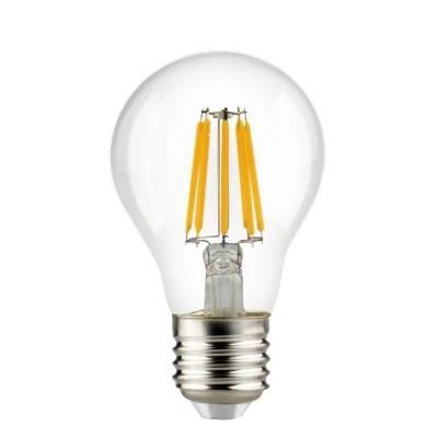 Hot Selling Decorative Clear Glass A60 4W E27 Linear IC Driver LED Filament Bulb