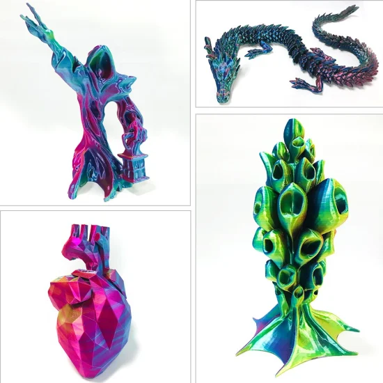 Fashion New 3D Printers Rainbow Silk PLA Filament Colorful 3D Printing Silk Material Kids 3D Pens Drawing Beautiful Filament 1.75mm 2.85mm 1kg